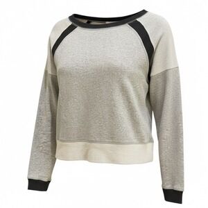 Te Verde Heather Grey Chalk Charcoal Heather Colorblock Raglan Sweatshirt Size M